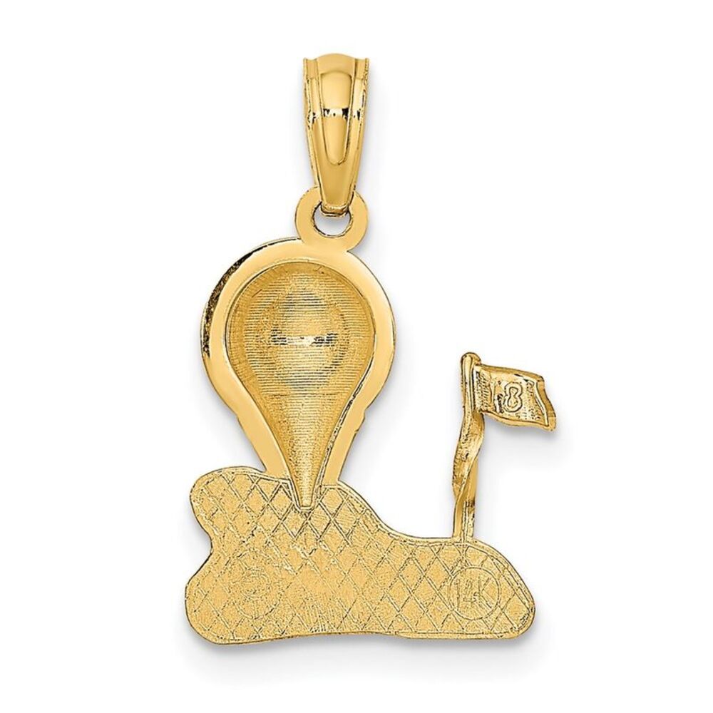 14k Yellow Gold Solid Polished Golfing Charm - image 4